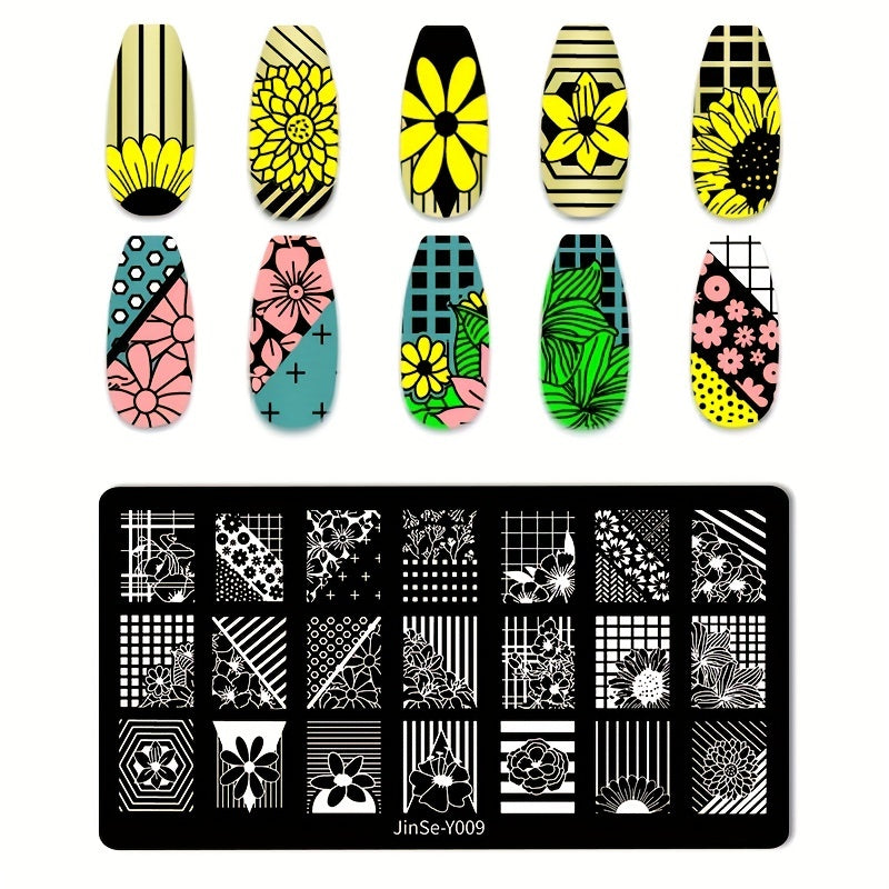 Stainless Steel Nail Stamping Plates Flower Fruits Image Stamp Template