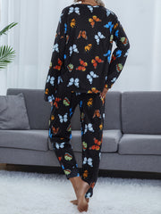 Tie Dye Print Lounge Set Long Sleeve Top & Pants Women's Loungewear