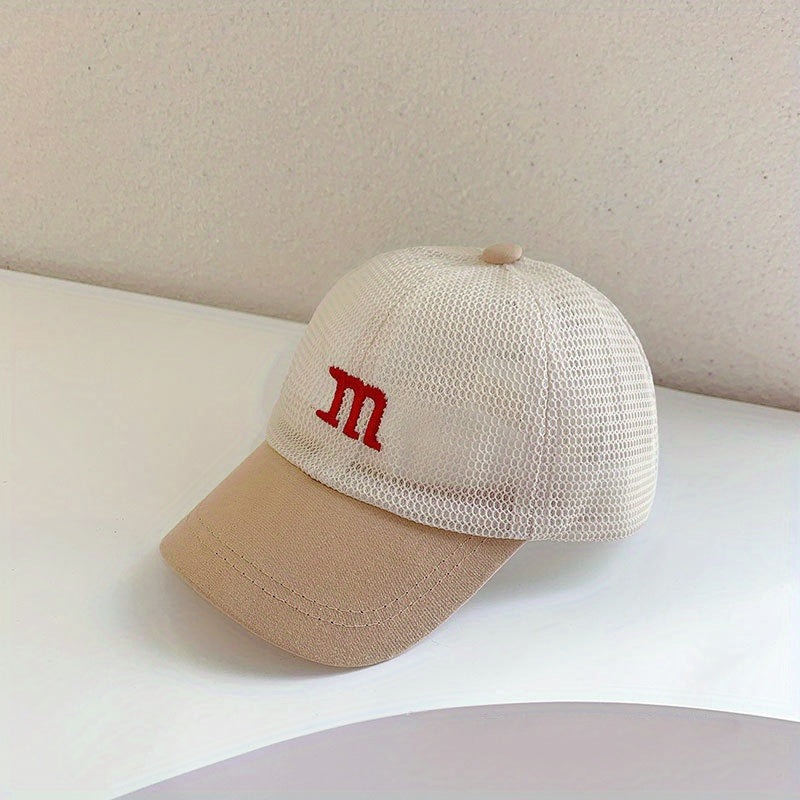 Cartoon M Embroidered Baseball Cap for Kids Boys and Girls
