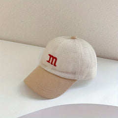 Cartoon M Embroidered Baseball Cap for Kids Boys and Girls