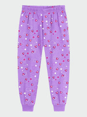 Girls Unicorn Print Pajamas Set Long Sleeve T shirt & Heart Print Pants