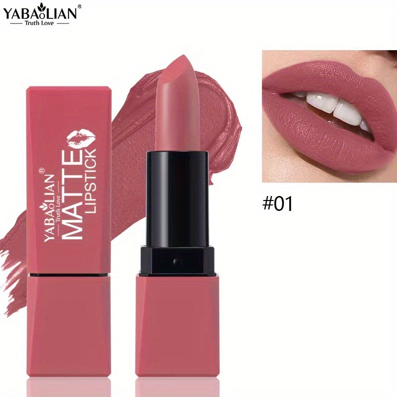 12-Color Matte Velvet Nude Lipstick, Long-Lasting & Smudge-Proof