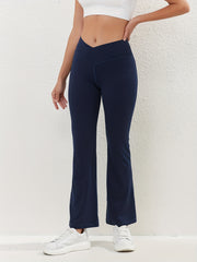 Sports Yoga Flare Leg Pants Solid High Stretch Leggings