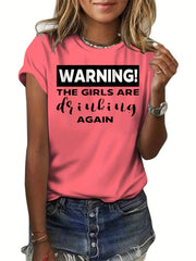 Summer Letter Graphic T-shirt Women's Top
