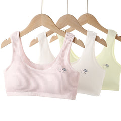 3Pcs Girls' Sports Bra with Umbrella Print