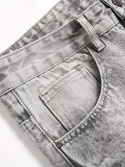 Men's Slim Fit Ripped Jeans Distressed Denim Pants