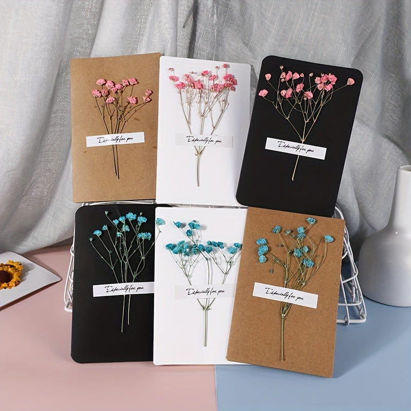 Dried Flower Greeting Cards - Anniversary Business Couple Student Message
