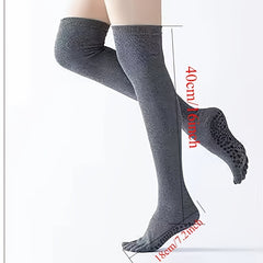 Five Toe Split Non Slip Yoga Socks Over The Knee Thigh High Sports Socks