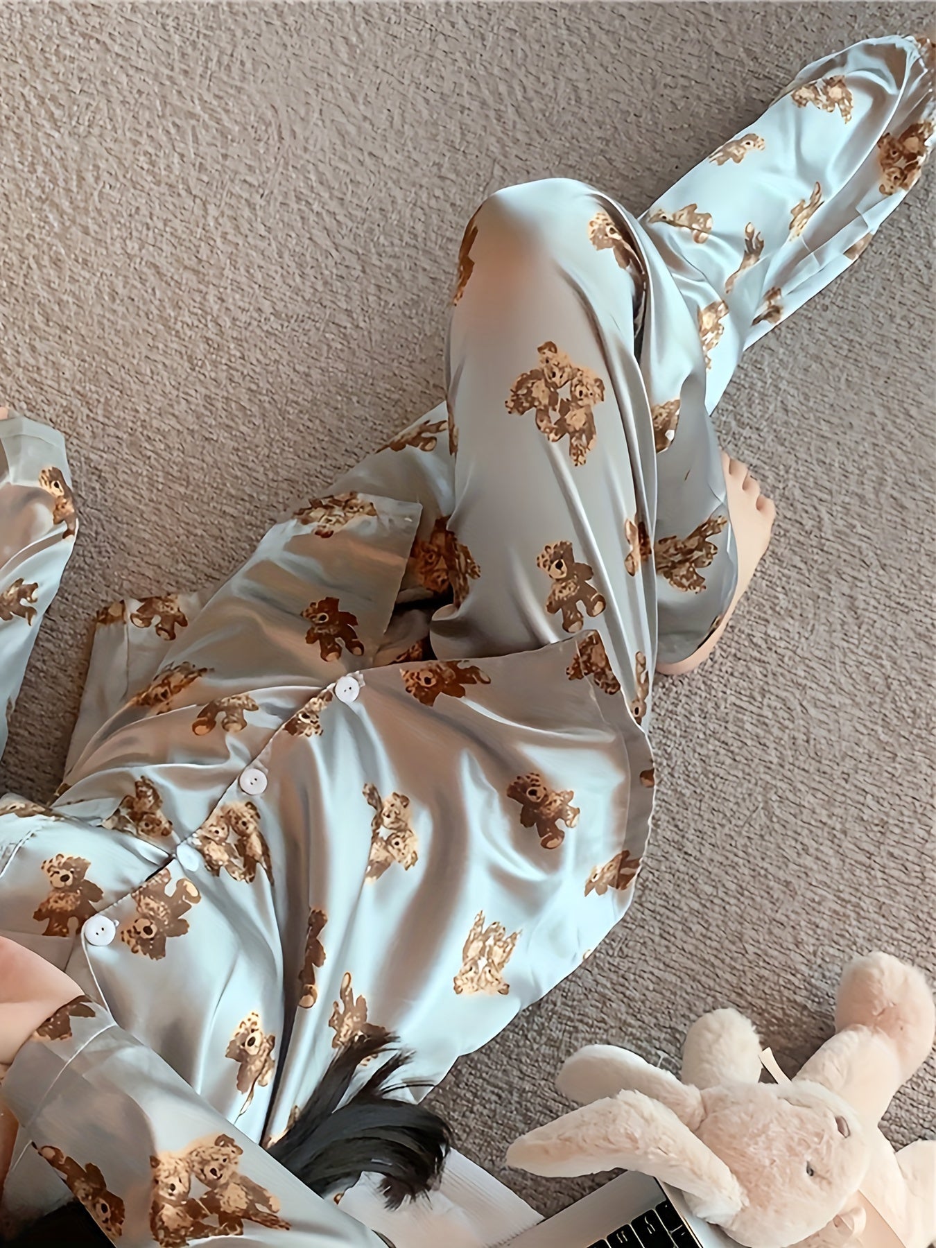 Floral Pajama Set Long Sleeve Top & Pants