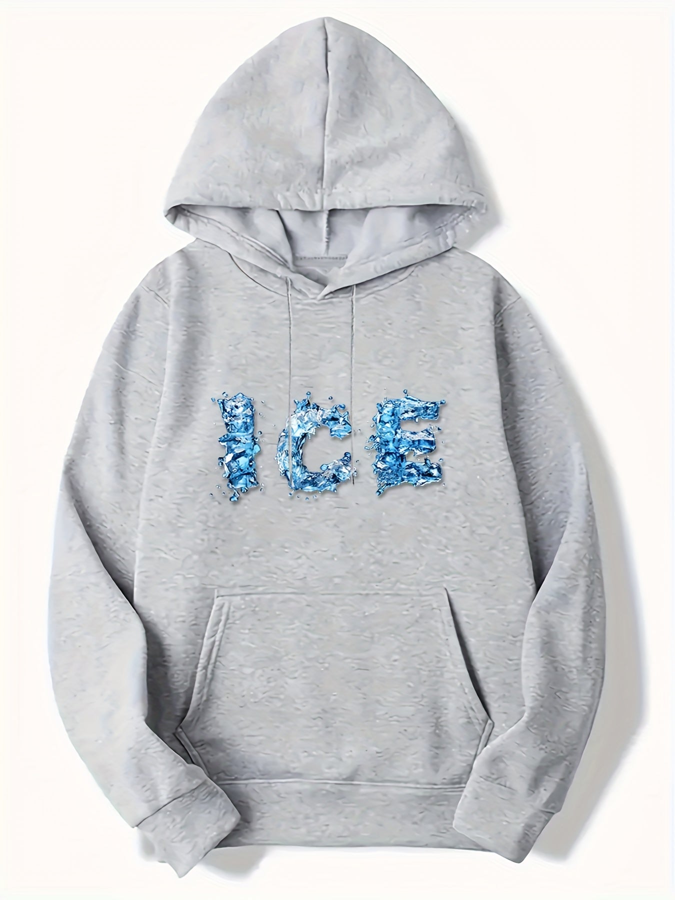 ICE Print Hoodie Long Sleeve Top Men's Clothes For Spring Fall Winter