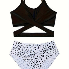 Girls 2pcs Cami Top Polka Dot Briefs Set Summer Clothes Beach