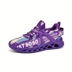 Women's Graphic Blade Athletic Sneakers Lace Up Weaving Shoes