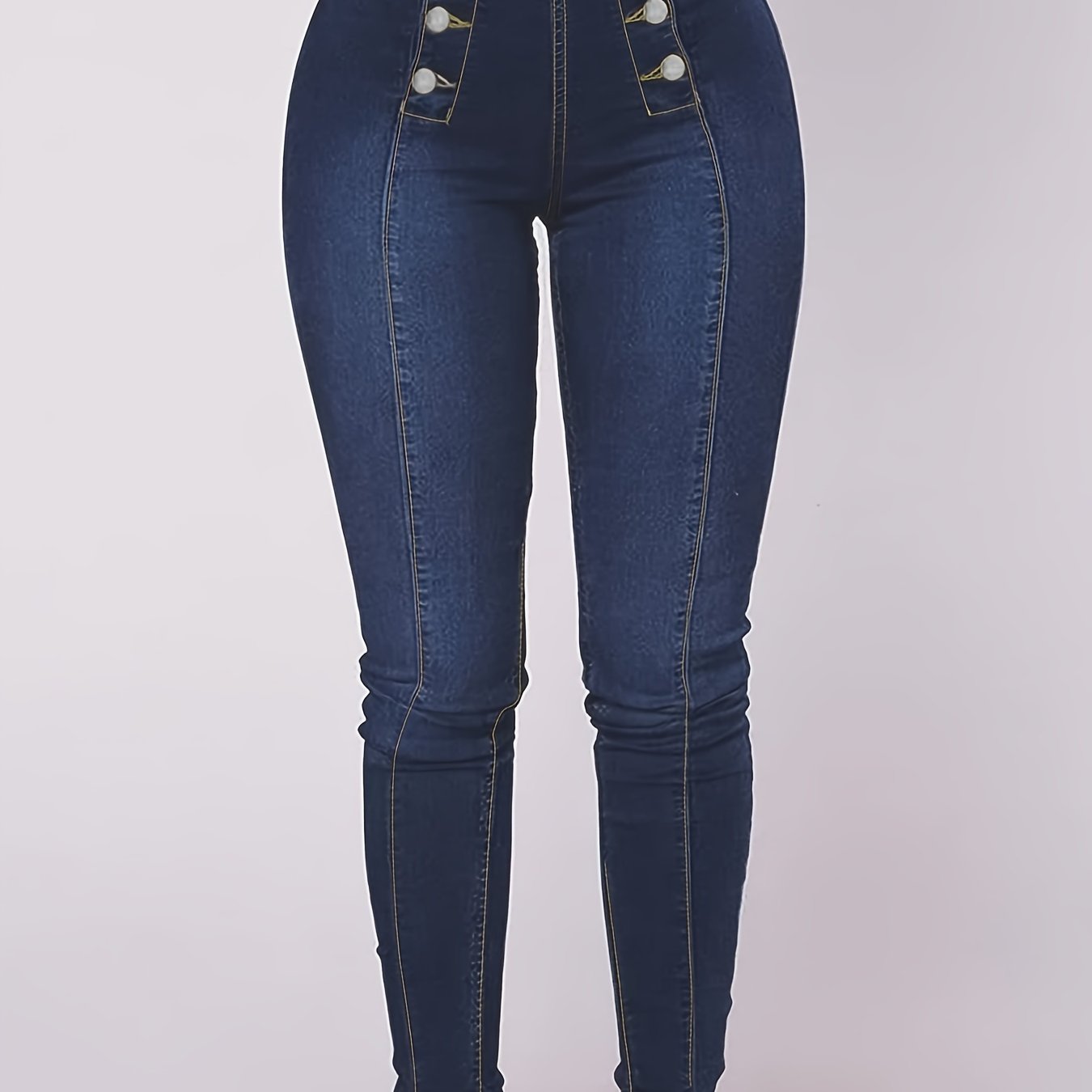 Casual Skinny Jeans High Rise Stretch Denim