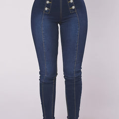 Casual Skinny Jeans High Rise Stretch Denim