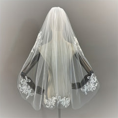 Ivory Lace Flower Wedding Veil Bridal Hair Accessories