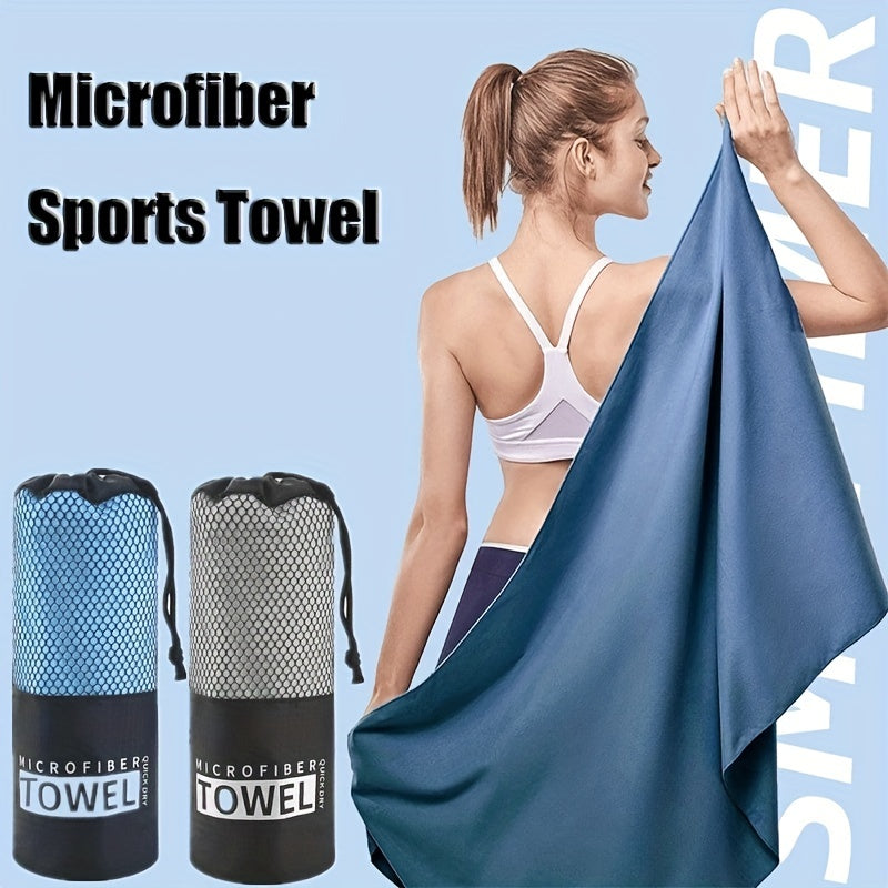 Portable Microfiber Towel Blanket for Yoga Fitness, Double Sided Fleece