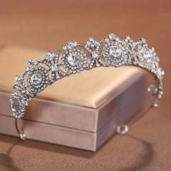 Silvery Crystal Headband Rhinestone Tiara Hair Accessories
