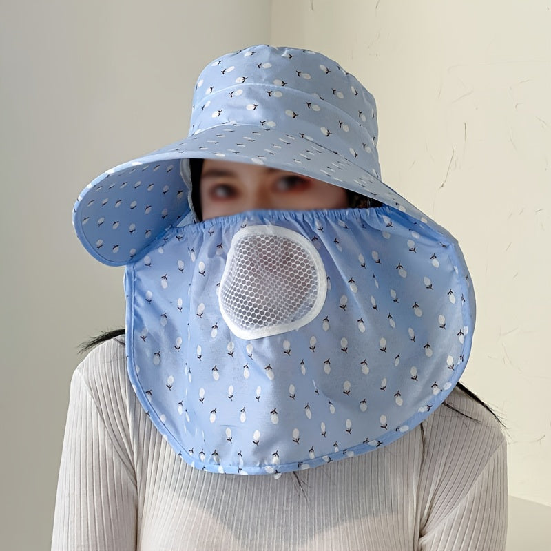 Breathable Sun Hat Face Mask Hat Summer Sunscreen Neck Protection Hats