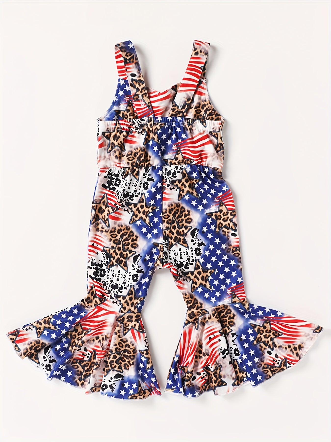 Baby Girls Star Print Flared Overalls