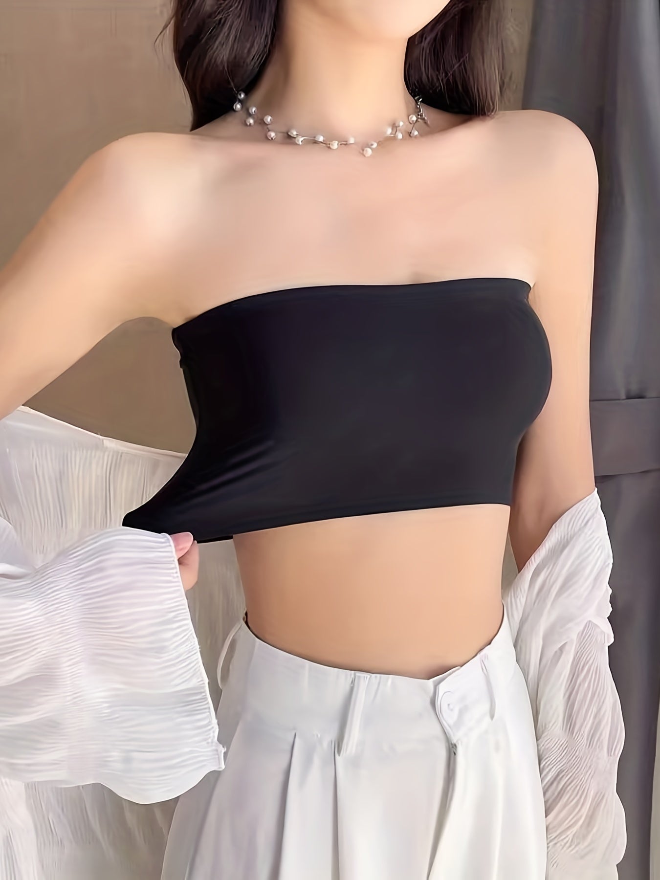 Seamless Bandeau Bra Soft & Stretchy Strapless Women's Lingerie