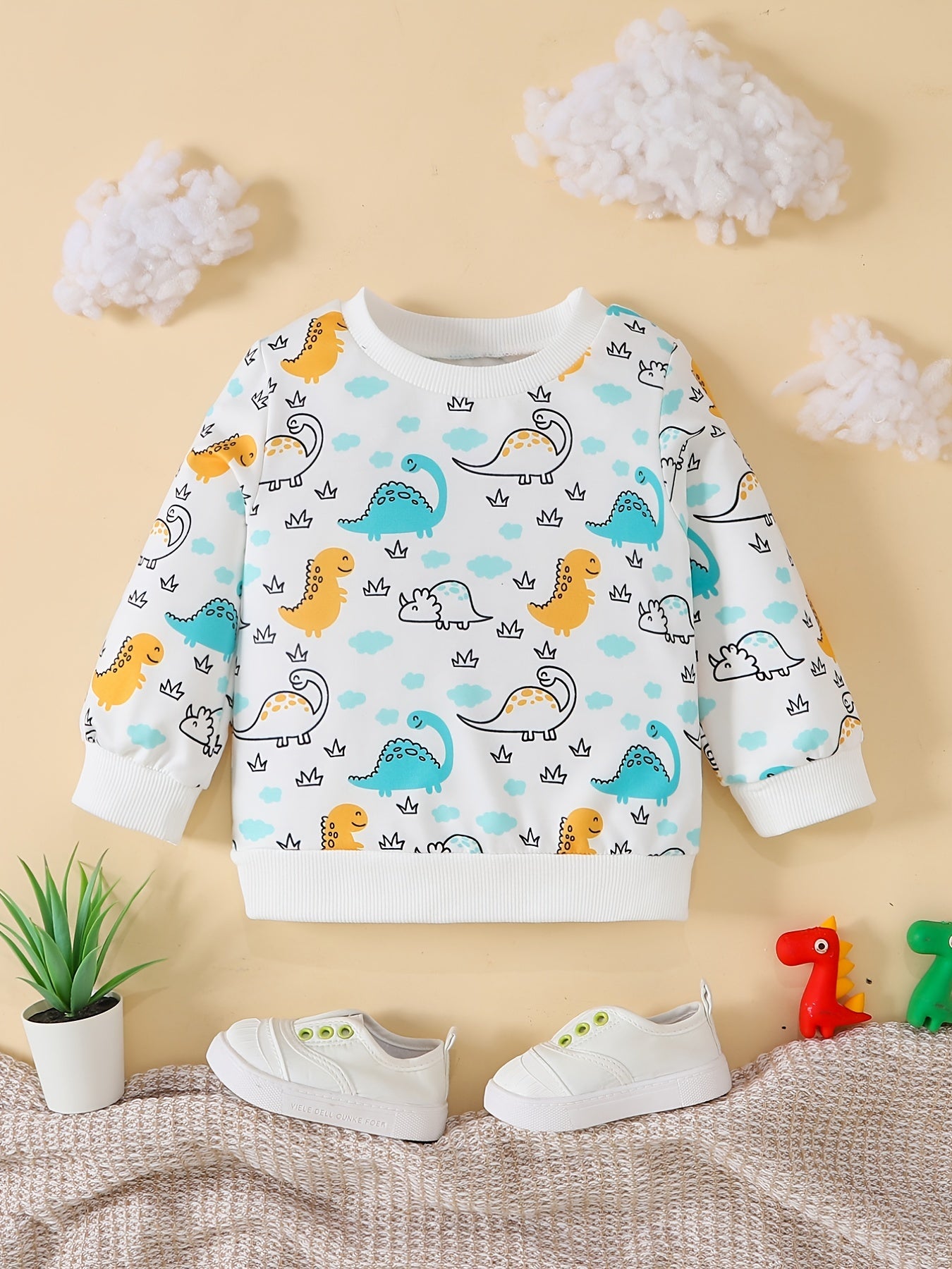 Toddler Boys Car Print Long Sleeve Sweatshirt