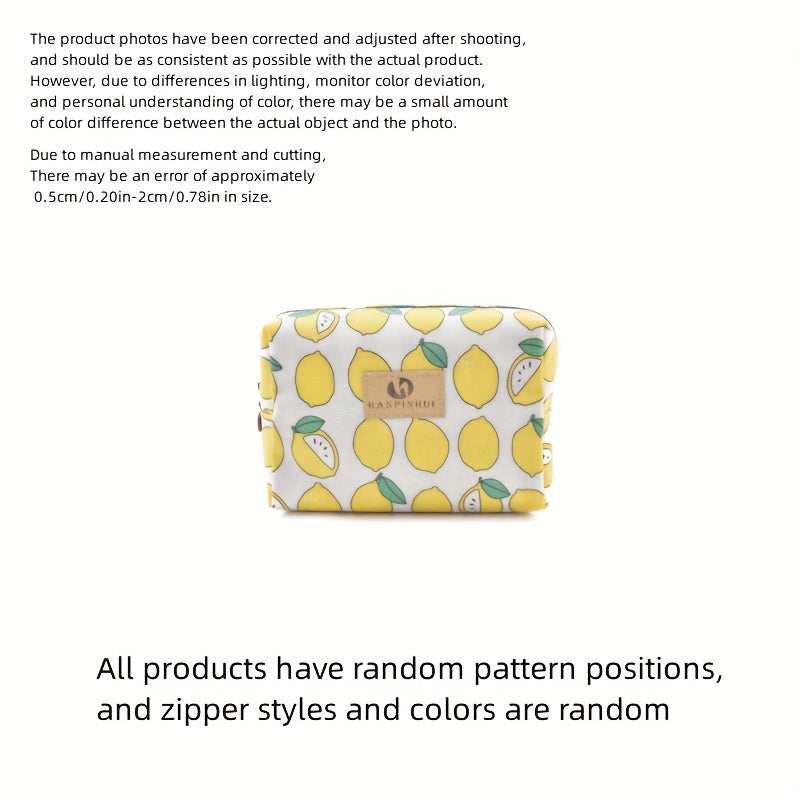 Cartoon Printed Travel Makeup Pouch Cosmetic Bag for Girls & Women