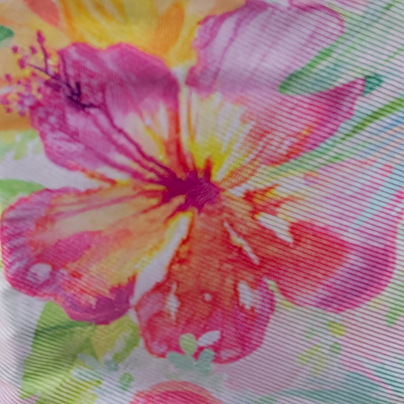 Pink Flower Print Bucket Hat - Sun Fisherman Cap for Women