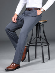 Men's Solid Dress Pants Formal Business Trousers Spring Summer Wedding
