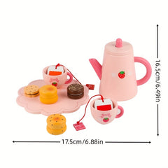 9 Piece Princess Tea Set for Little Girls' Pretend Tea Parties