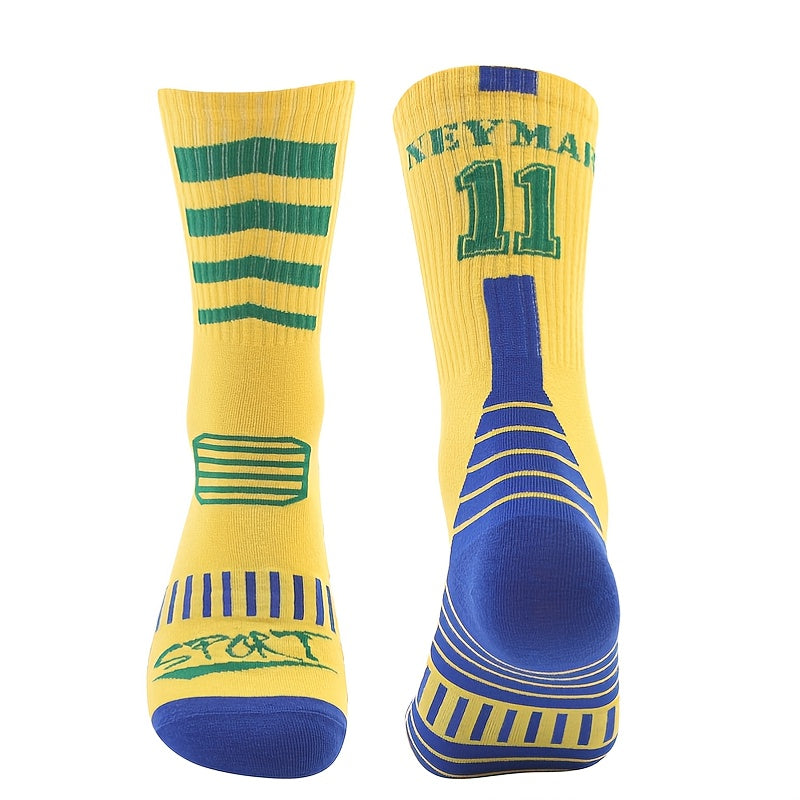 2pairs Mid-Calf Football Socks Sweat Absorbing Wear Resistant
