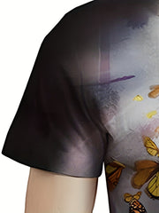 Men's Butterfly Graphic T-shirt Breathable 3D Print Tee