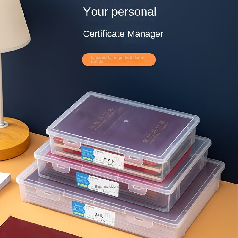 Transparent Stationery Box for Organizing Household Documents