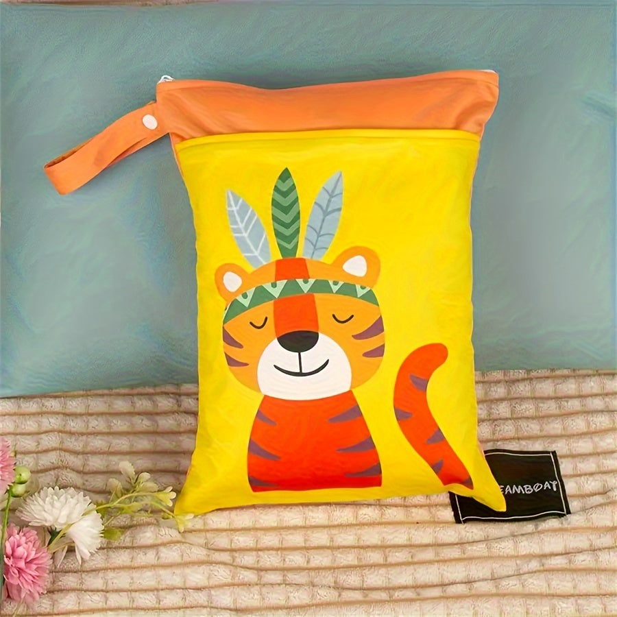 Animal Print Wet Bag Diaper Beach Travel Makeup Storage Bag