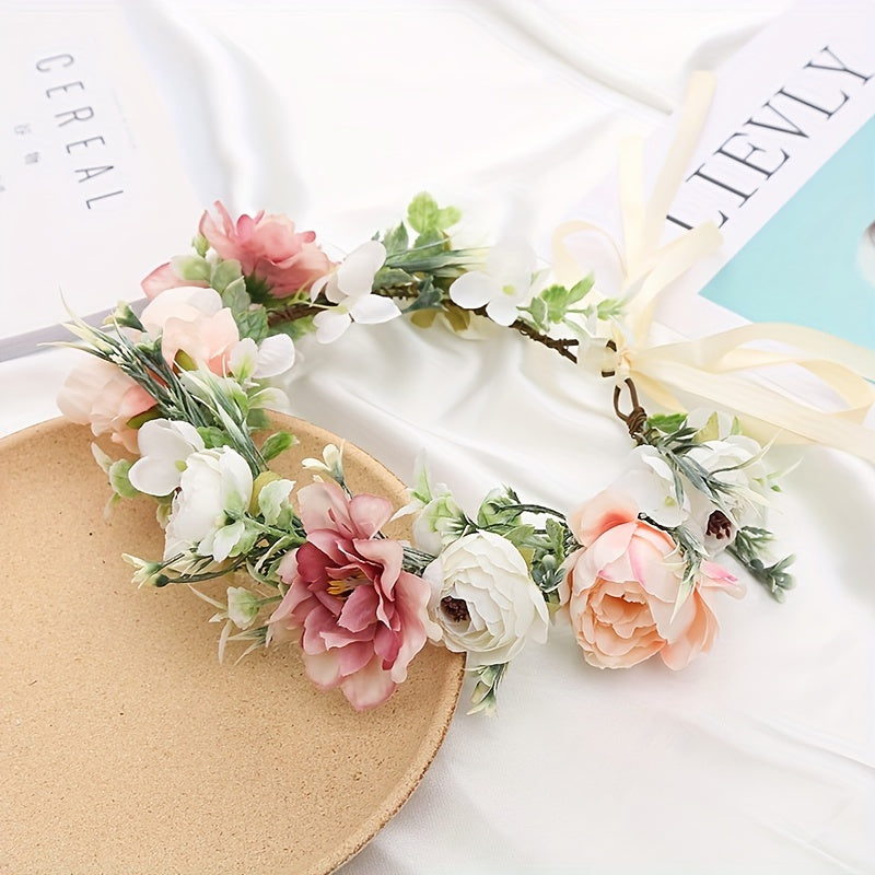 Girl s Simulated Rose Wreath Hair Accessories
