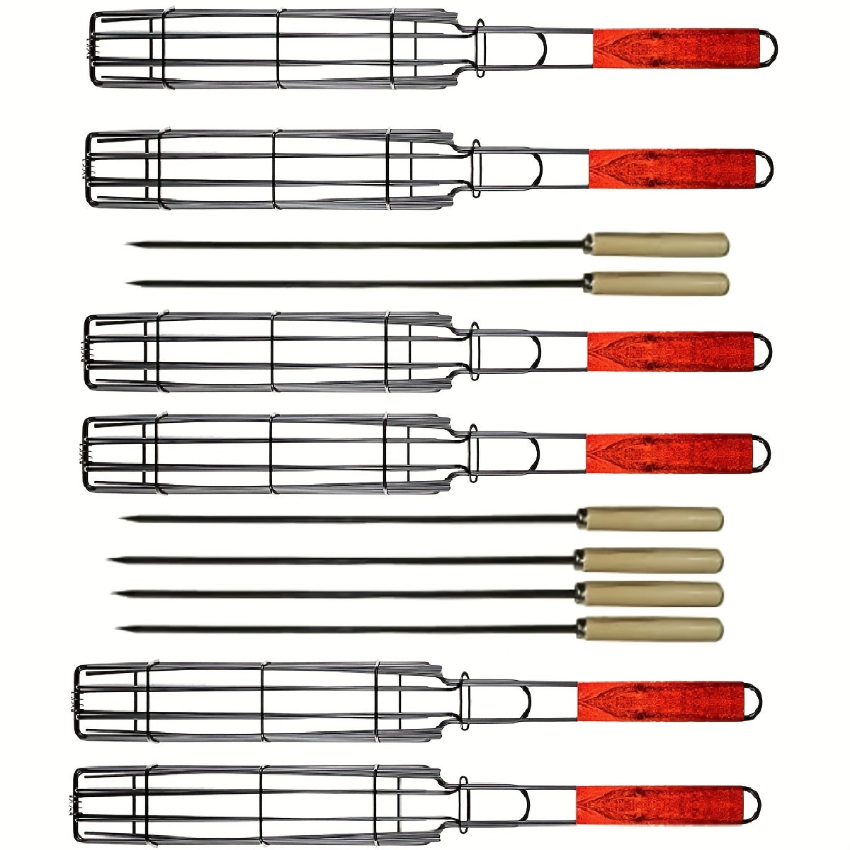 6-Piece Nonstick Kabob Grilling Basket Set