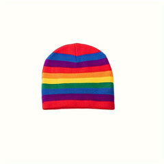 Rainbow Striped Knitted Hat and Beanie for Autumn/Winter