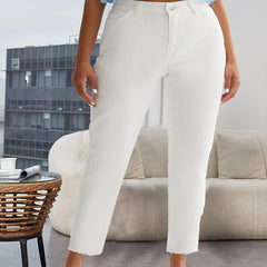 Raw Trim High Rise Crop Jeans