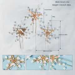 Snowflake Charm Hair Pin Vintage Bridal Wedding Accessory