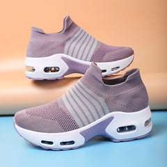 Women's Air Cushion Sock Sneakers Chunky Heel Slip On Sports Shoes