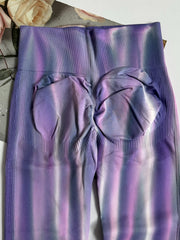 Tie Dye Seamless Yoga Pants Butt Lifting Slimming Leggings