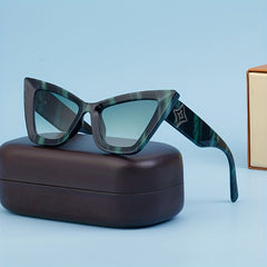 Cat Eye Sunglasses Small Frame Men Women Glasses Case