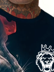 Men's 3D Lion Printed Outfit Short Sleeve T-shirt and Shorts Set