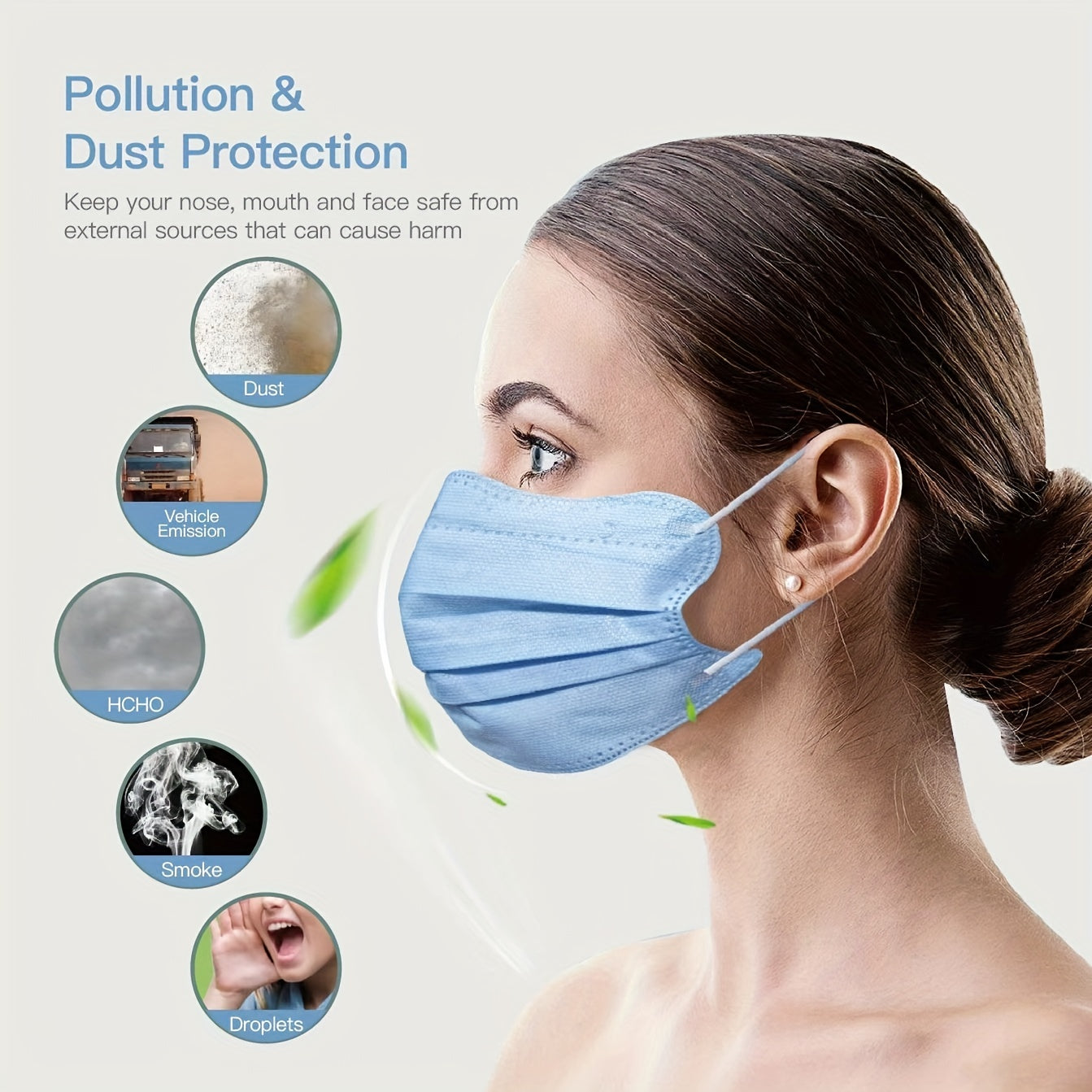 50pcs Butterfly Disposable Face Masks 3-Layer Protection Individual Packaging