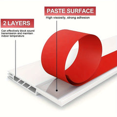2pcs Adhesive Door Sweep Soundproof Under Door Seal
