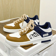 Men's Block Lace-up Skate Shoes Outdoor Casual Sneakers