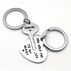 2pcs Stainless Steel Letter Keychain Set