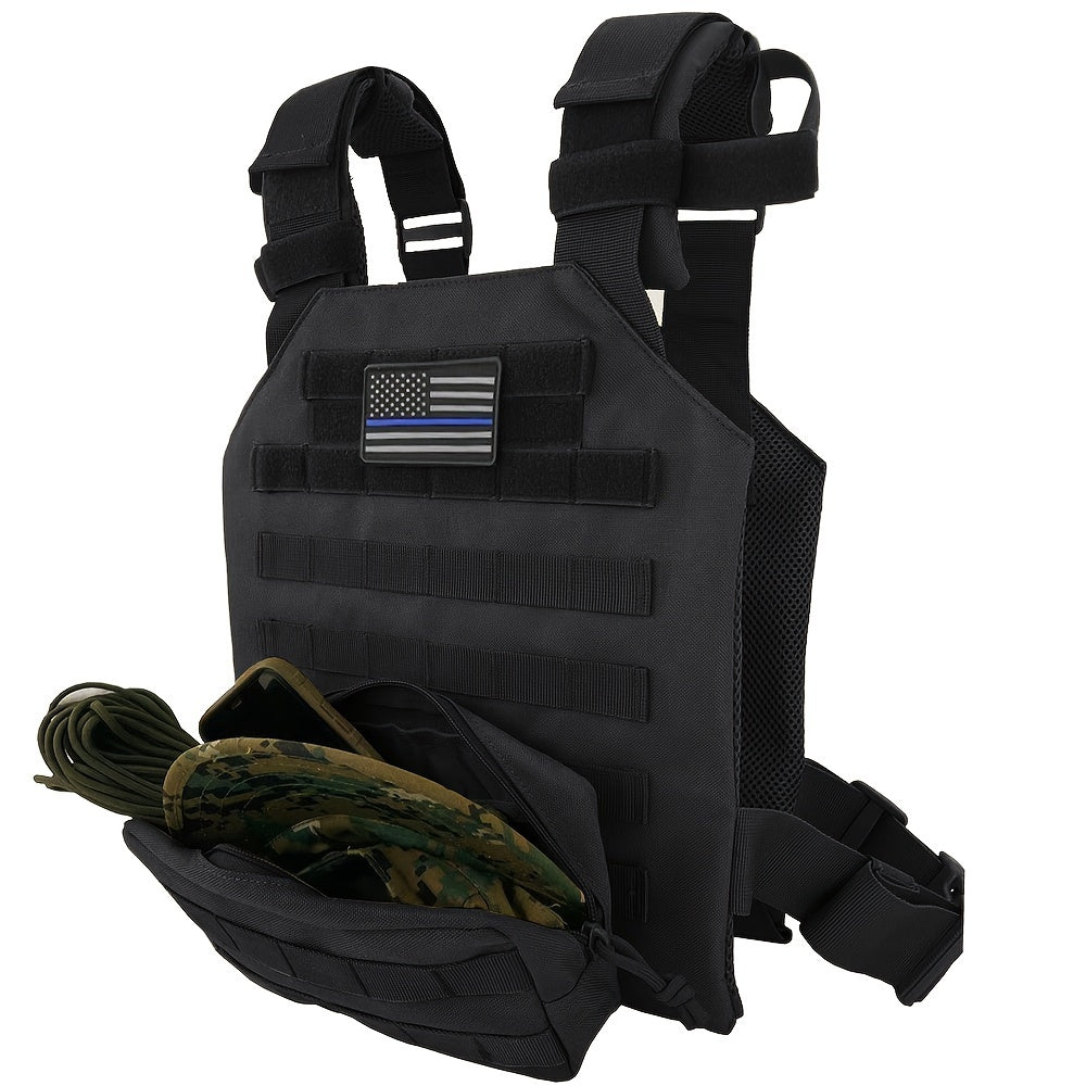 Adjustable Airsoft Vest Lightweight Training Vest With American Flag Patch