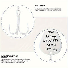 1pc 2g Text Sequins Fishing Hook With Love Fishing More Love You