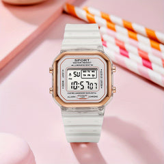 Boys Square Sports Luminous Alarm Multifunctional Watch