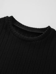 Long Sleeve Ribbed A-Line Dress